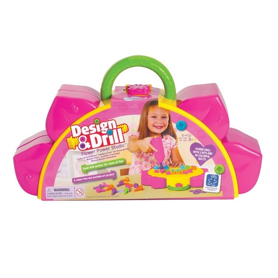Educational Insights Design & Drill Flower Power Studio, 70 Piece Set , Perfect for Kids Ages 3+