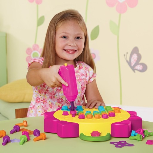 Educational Insights Design & Drill Flower Power Studio, 70 Piece Set , Perfect for Kids Ages 3+