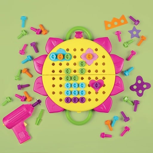 Educational Insights Design & Drill Flower Power Studio, 70 Piece Set , Perfect for Kids Ages 3+