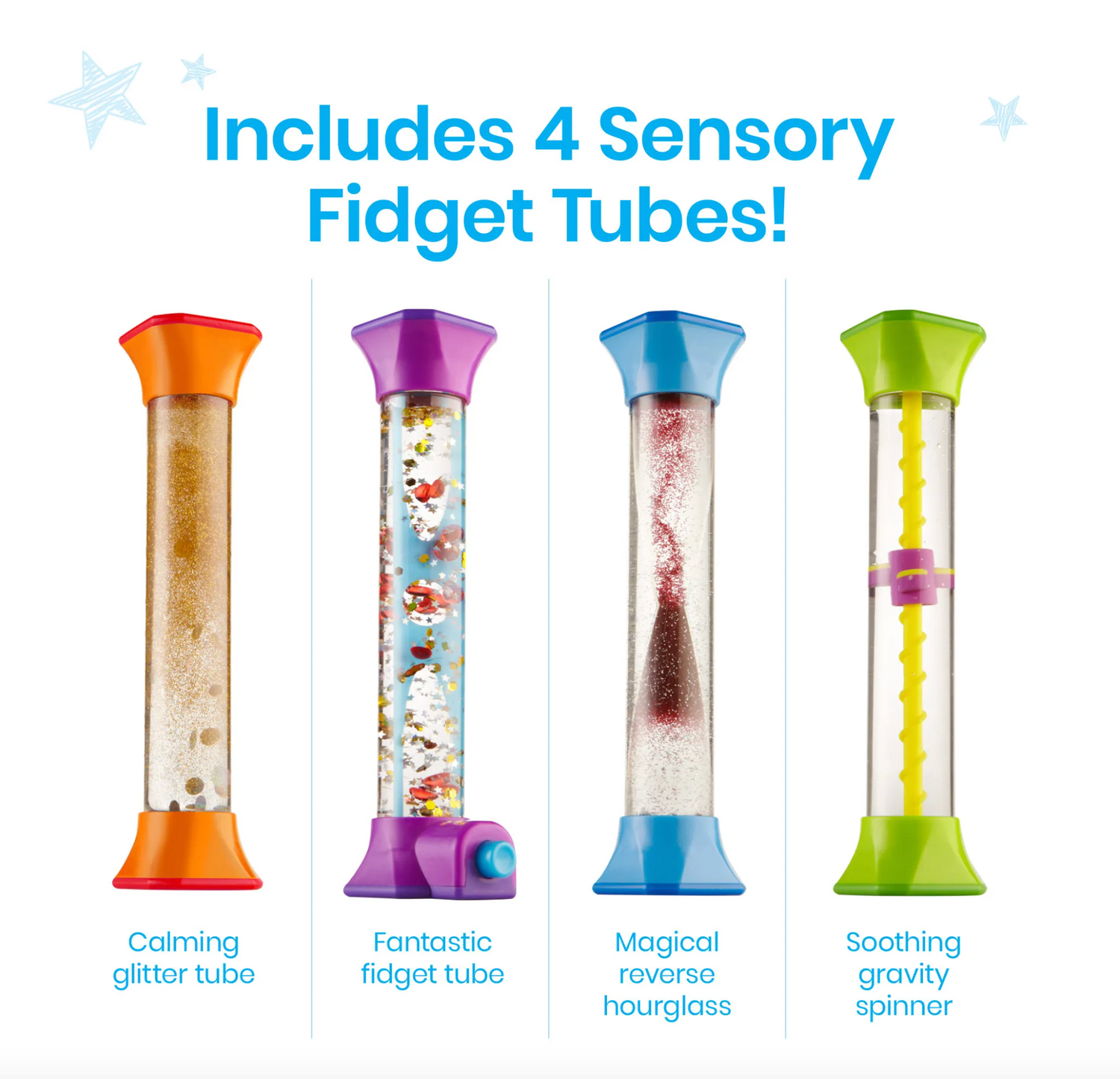 Sensory Fidget Tubes, Set of 4