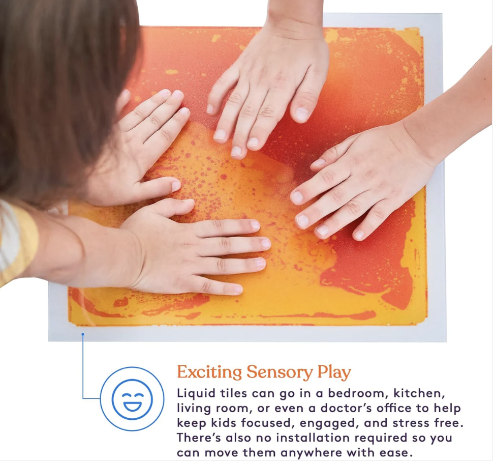 Square Floor Liquid Tiles for Kids, Set of 9