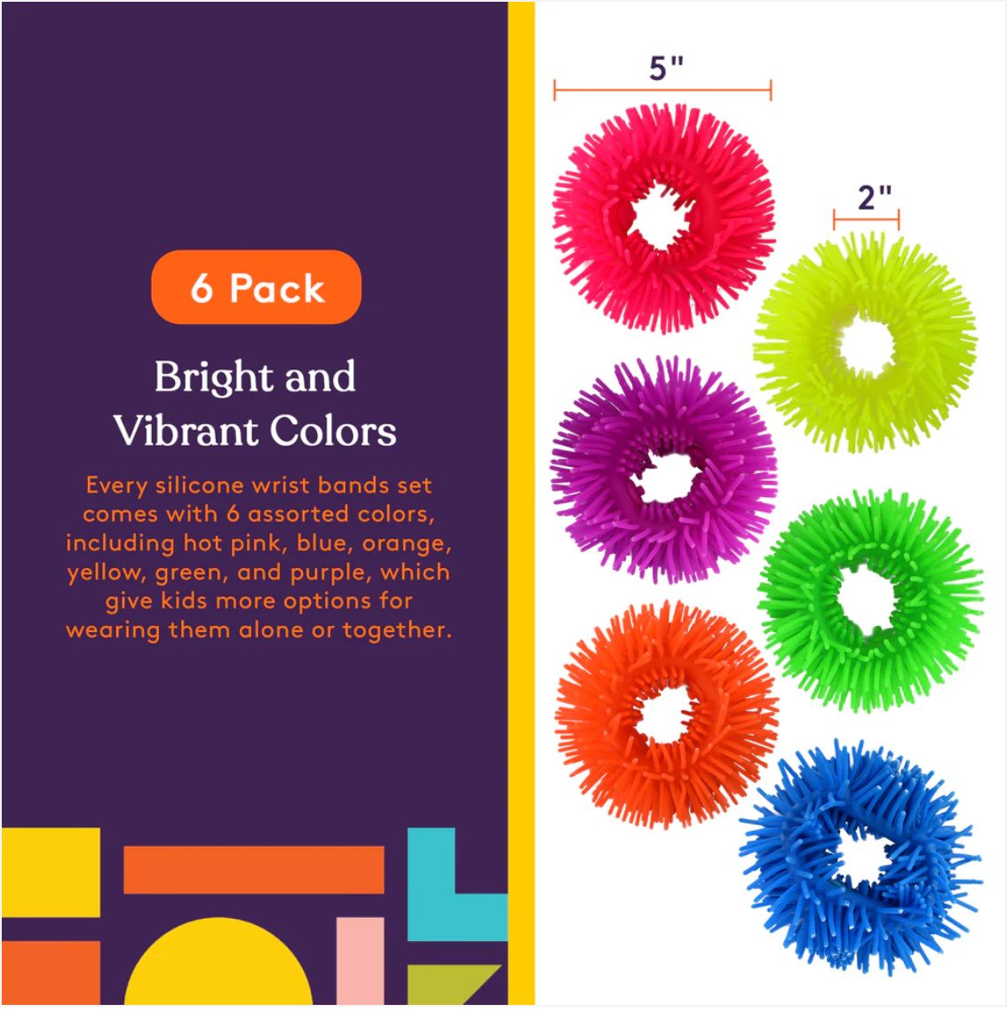 Squishy Fuzzy Band Bracelets – 6 Pack