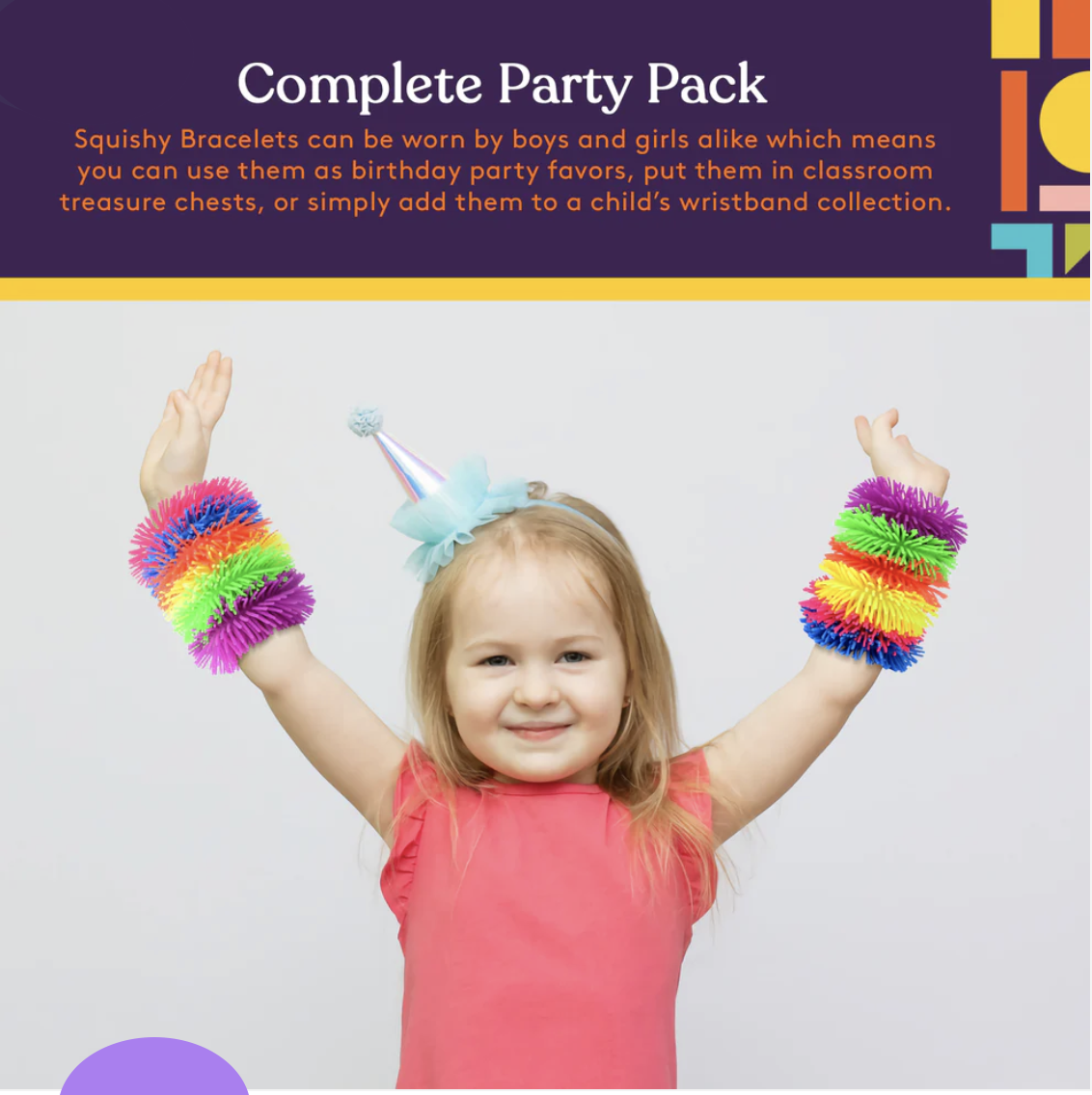 Squishy Fuzzy Band Bracelets – 6 Pack
