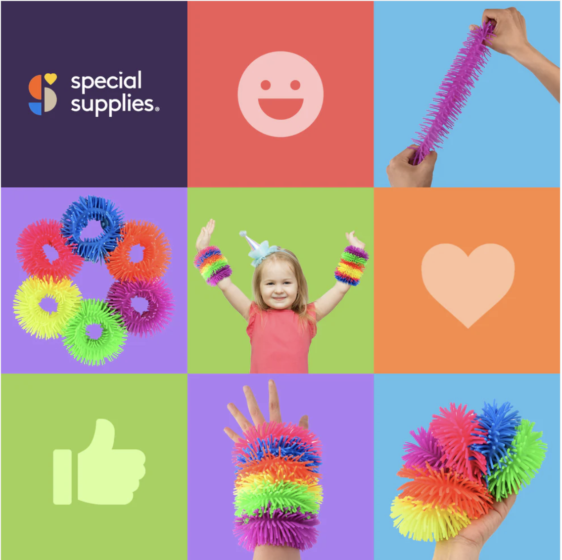 Squishy Fuzzy Band Bracelets – 6 Pack