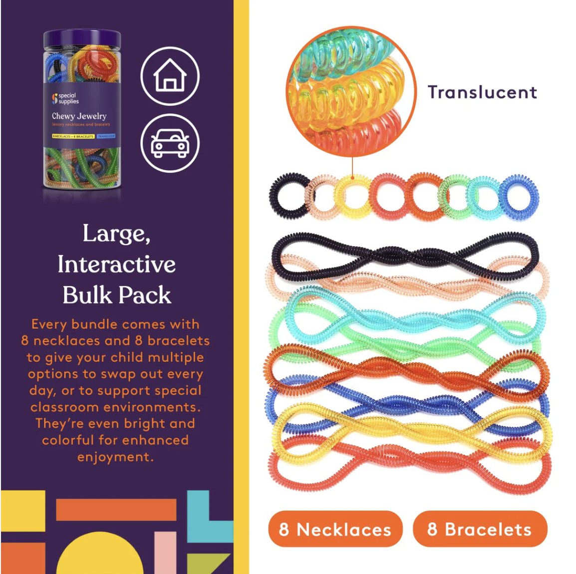 Chewy Jewelry Translucent Necklaces and Bracelets