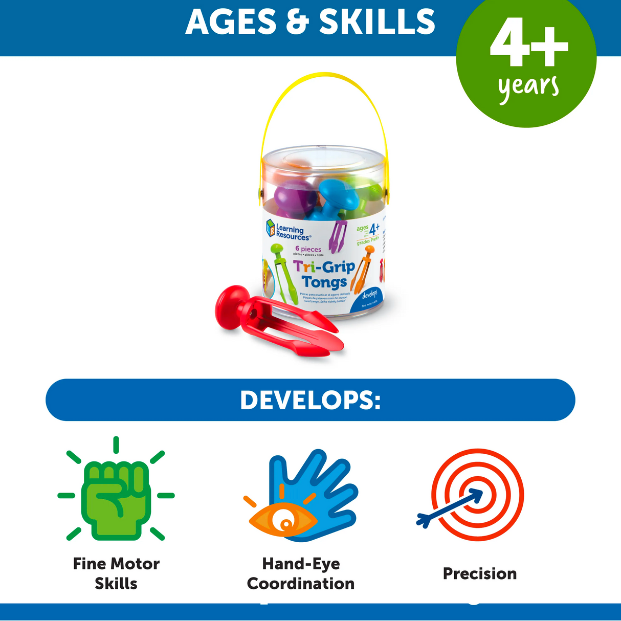 Tri-Grip Tongs, Set of 6