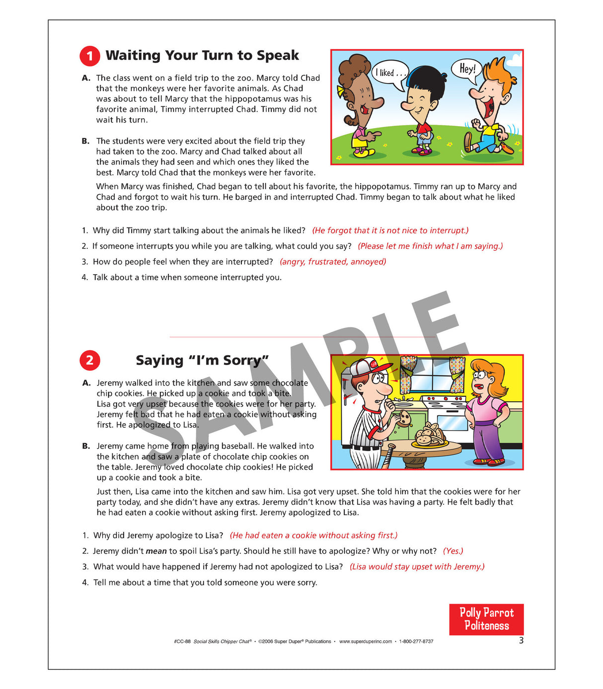 Social Skills Chipper Chat Game