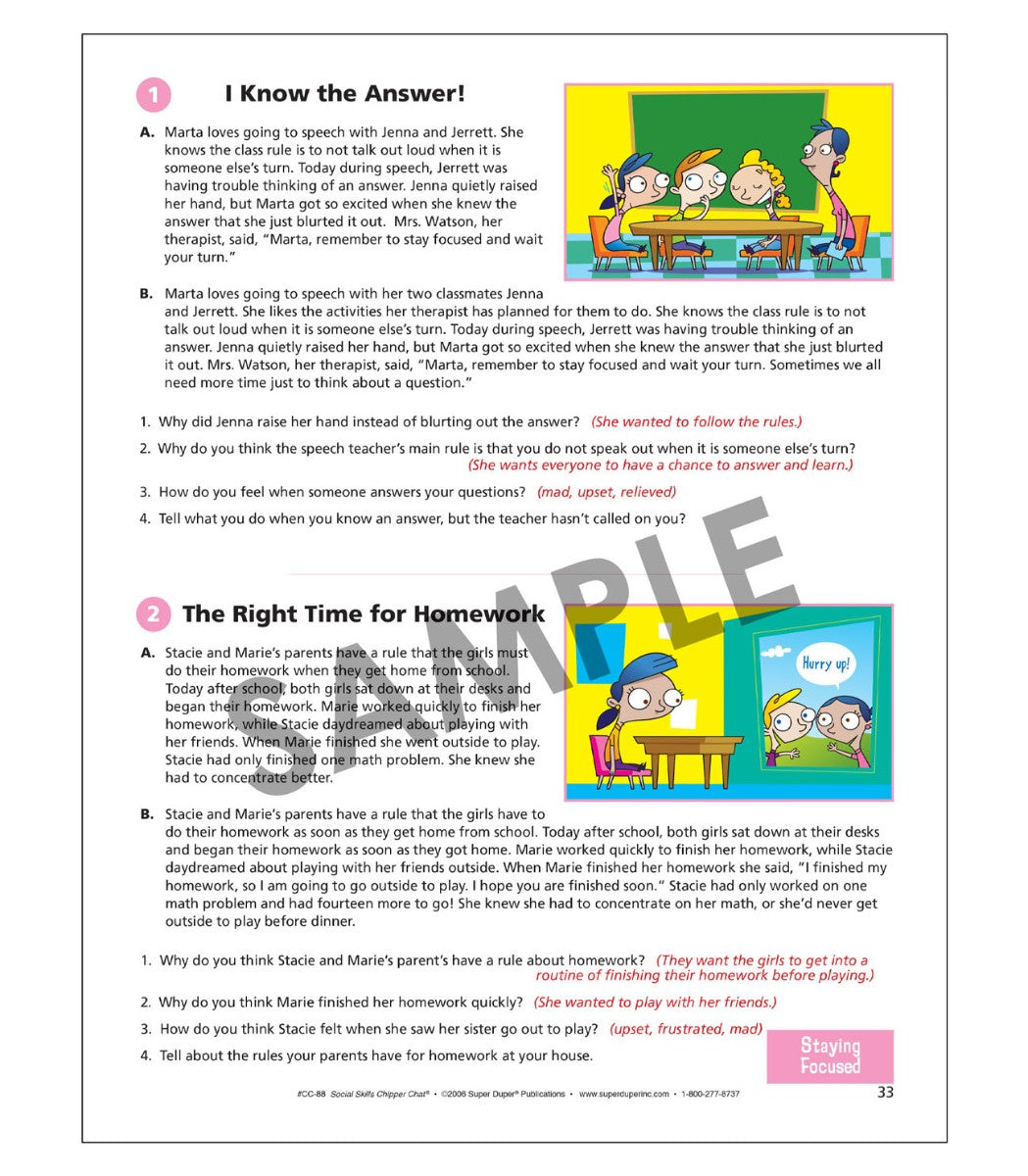 Social Skills Chipper Chat Game