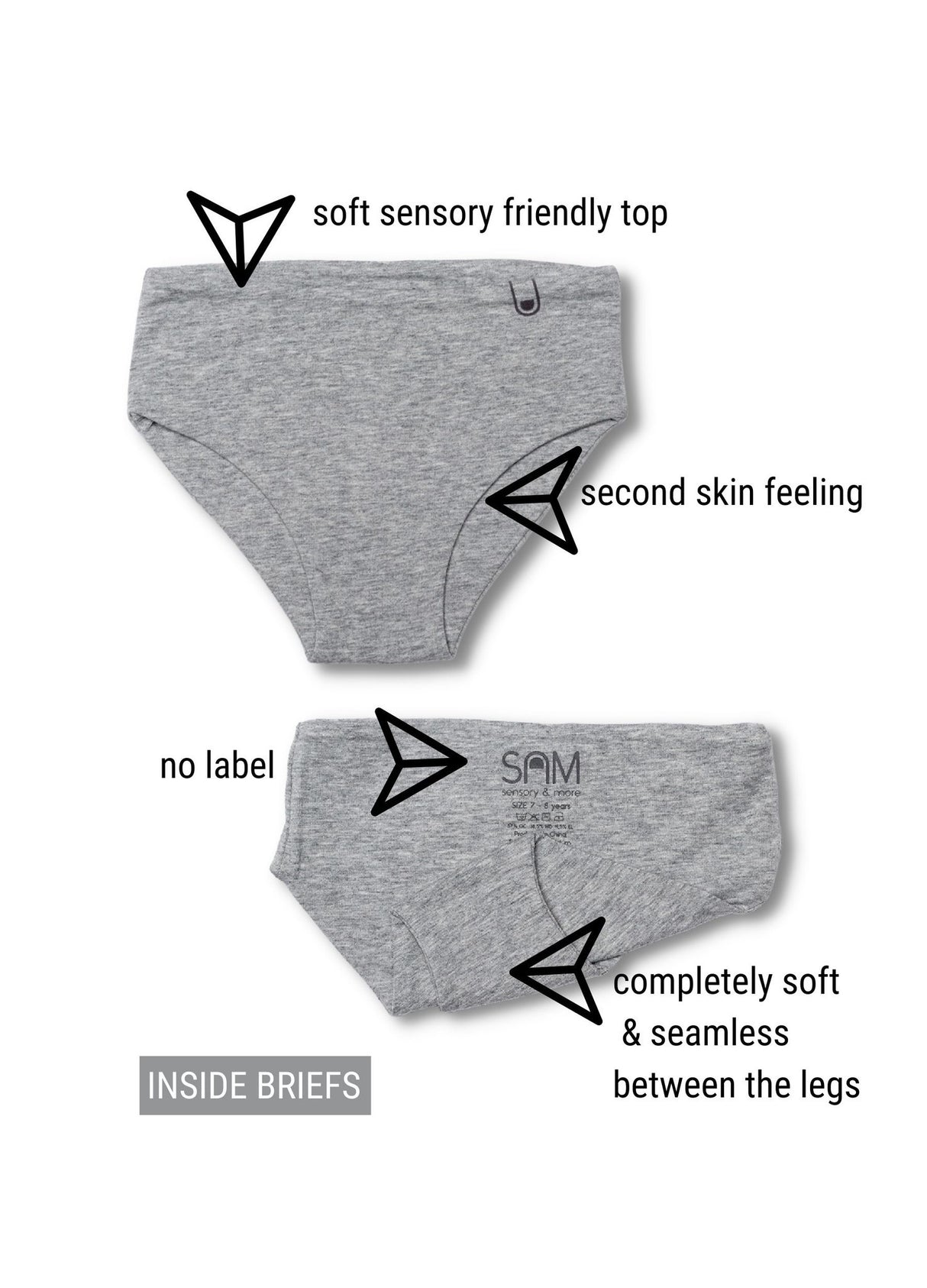 SAM Sensory™ & More Seamless Organic Cotton Briefs