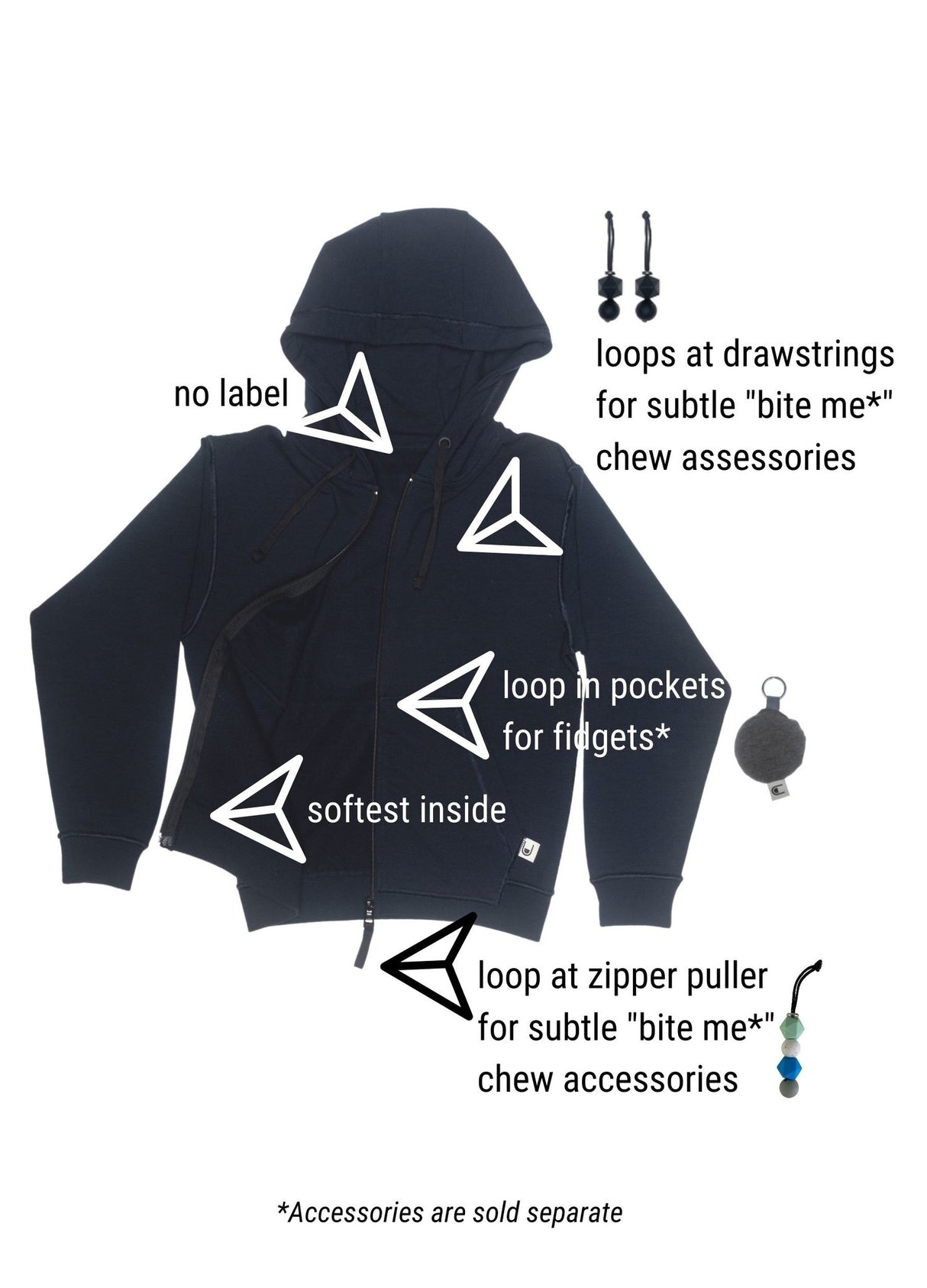 SAM Sensory™ & More No Stress Zip Hoodie