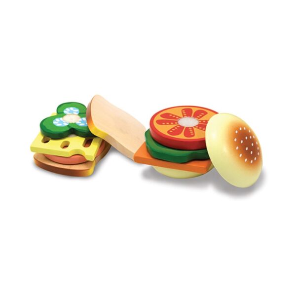 Melissa & Doug Sandwich Making Set - Wooden Play Food - Image 2