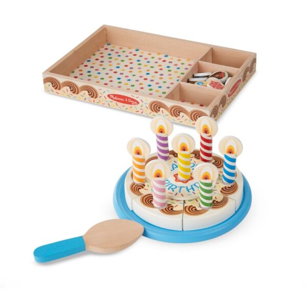 Melissa & Doug Decorate, Slice & Serve Birthday Party - Wooden Toy
