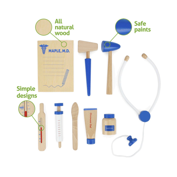 Dr. Maple's Wooden Wonders Medical Kit - 10 Peice Set! - Image 3