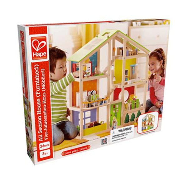 Hape All Seasons Furnished Wooden Dollhouse - Image 4