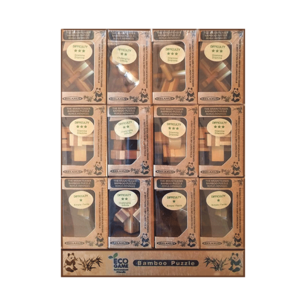 Mini Bamboo Wooden Fidget Puzzles - Image 2