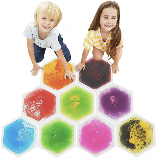 Hexagon Floor Liquid Tiles for Kids, Set of 9 - Image 8