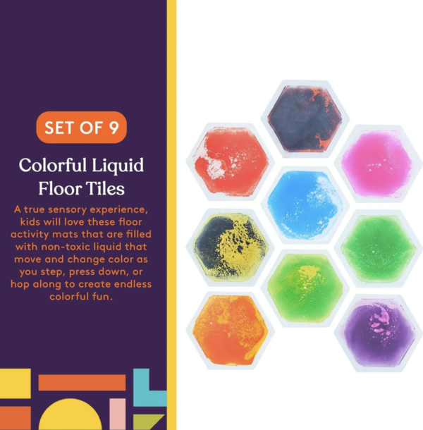 Hexagon Floor Liquid Tiles for Kids, Set of 9 - Image 7