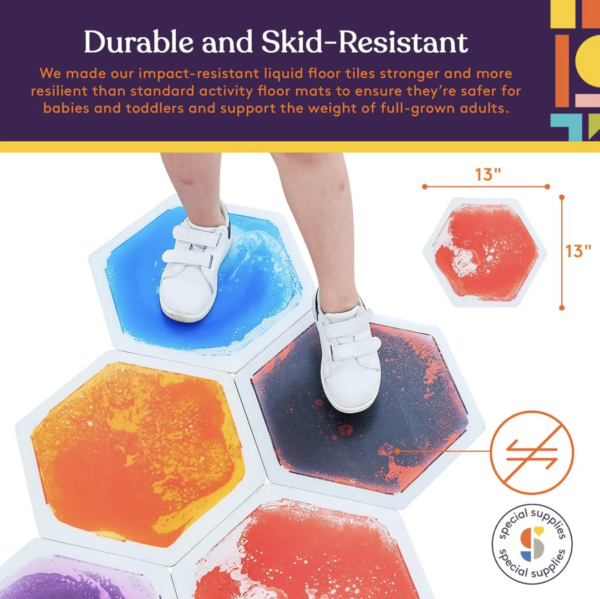 Hexagon Floor Liquid Tiles for Kids, Set of 9 - Image 5