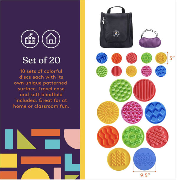 Sensory Discs Matching Game – 20 Pack with Eye Mask - Image 4